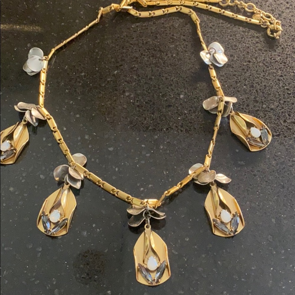 JCrew Crystal metalwork Crystal stunning necklace new in bag !